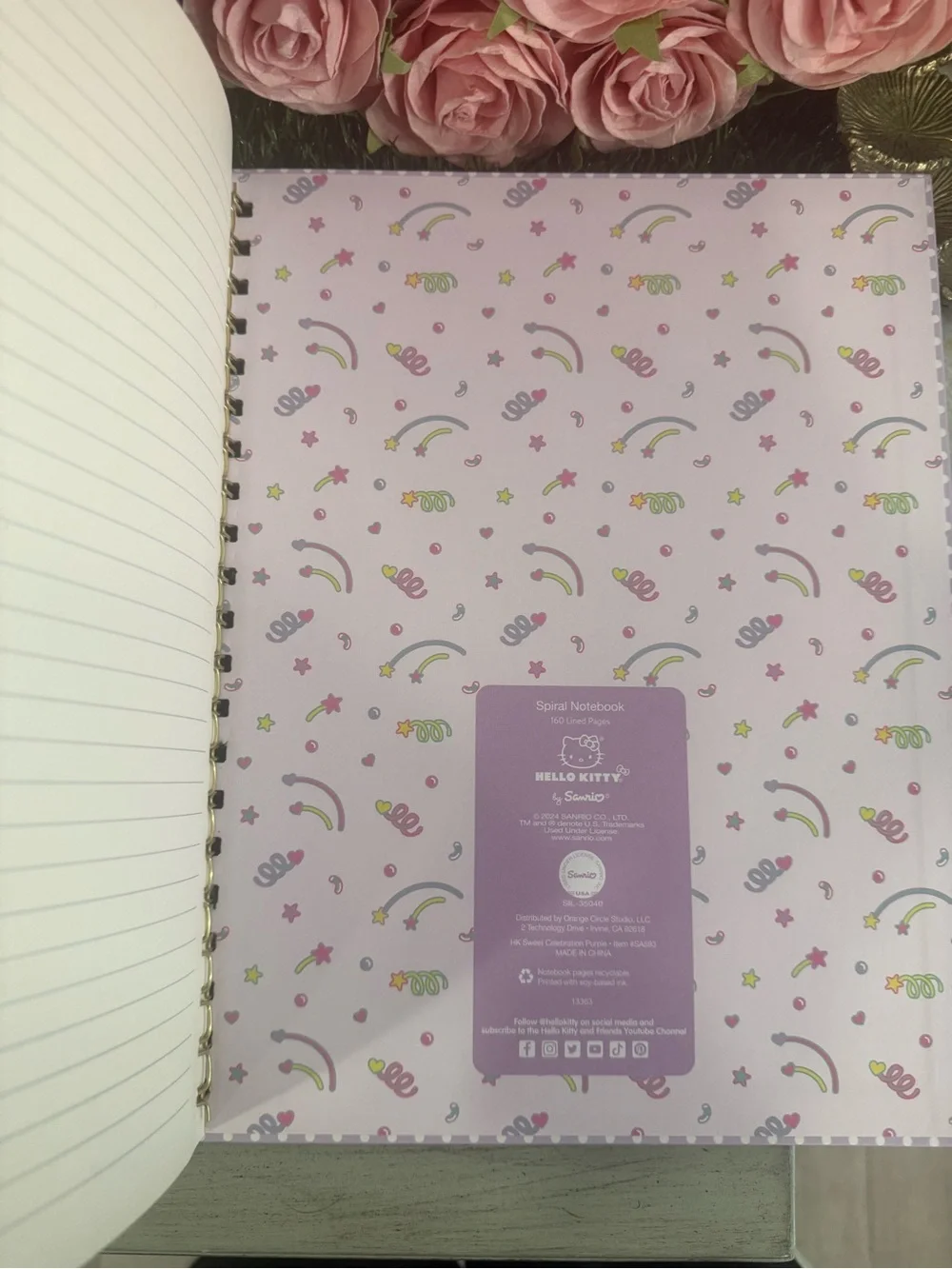 Sanrio Hello Kitty - stars and hearts - spiral notebook